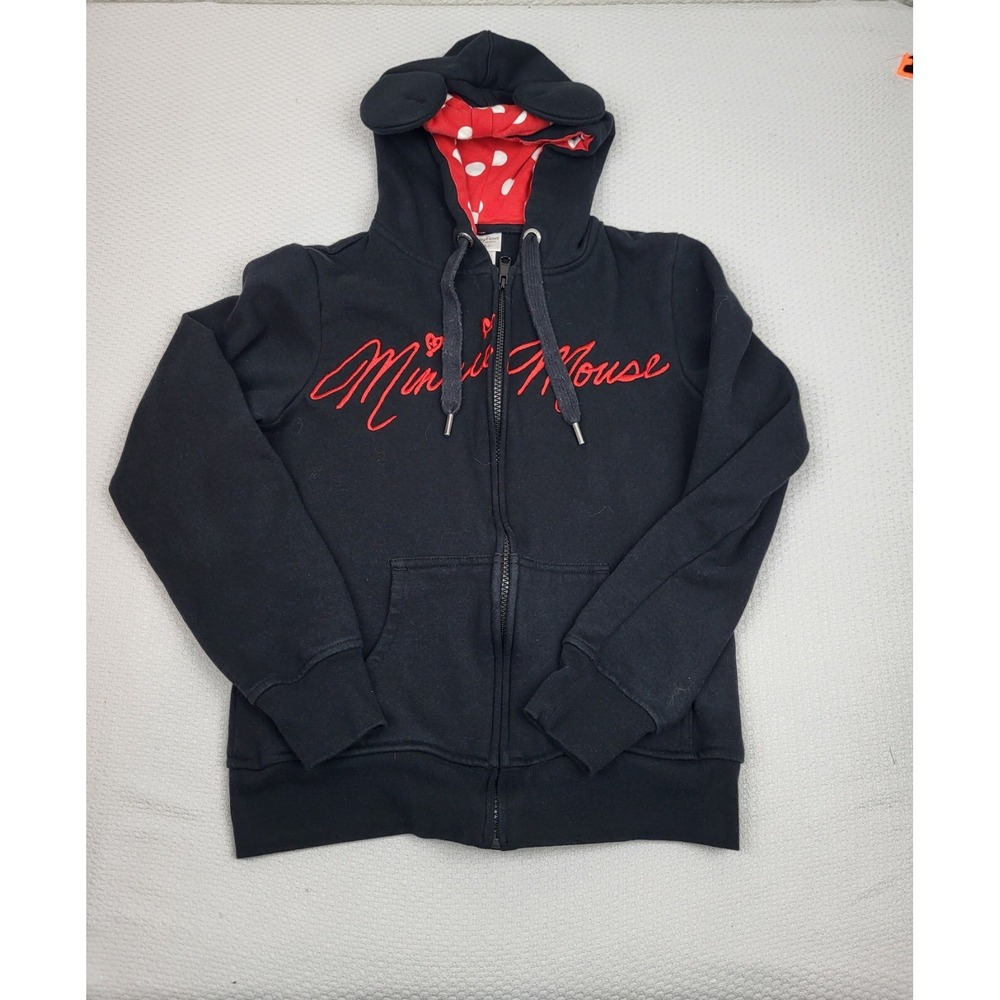 Minnie Mouse Disney Parks Hoodie‎ Girls Small Red Center Script Mouse Ears Draw